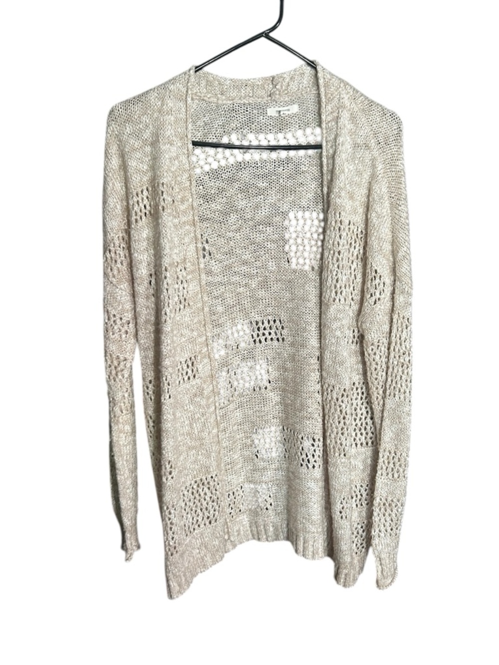 Maurices Neutral Open-Knit Beige Cardigan